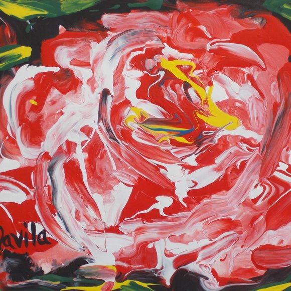 Original "Fairy Rose" acrylic painting by Davila, 8"x10" - Picture 2 of 2